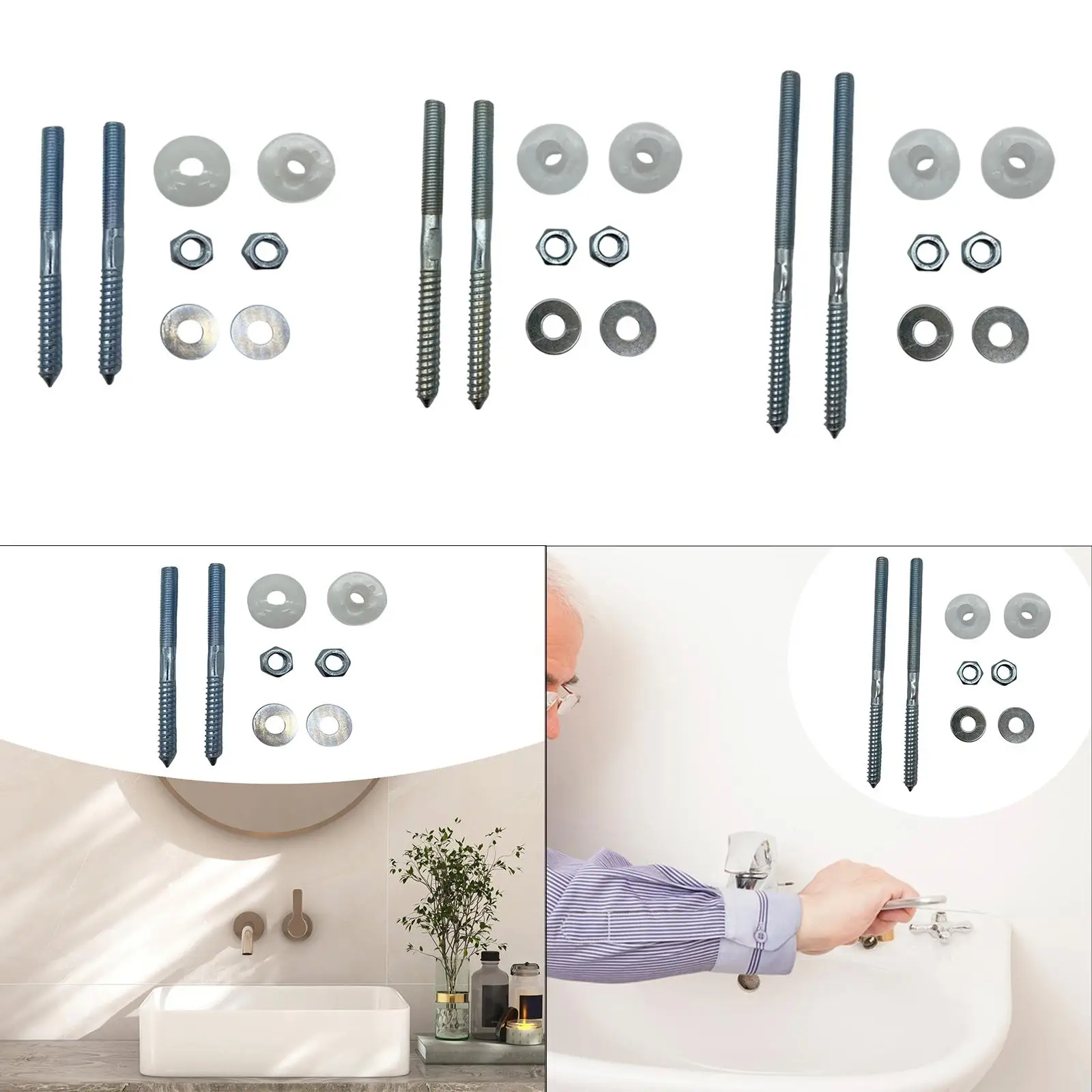 

Wall Mounted Basin Fixing Kit Direct Replaces, Sturdy, Easy Installation, Washbasins Parts Efficient Bathroom Basin Fitting