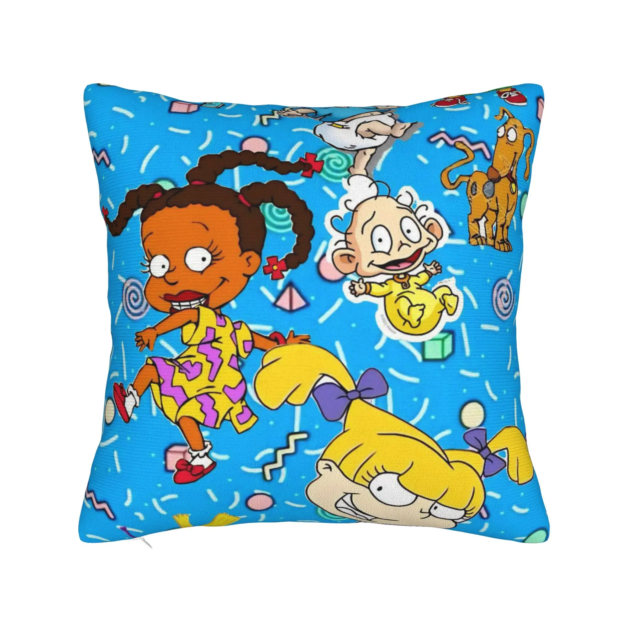 Decorative Pillowcase Cartoon R-Rugrats Merchandise Seater  Pillow Case Cover Square Multiple Sizes