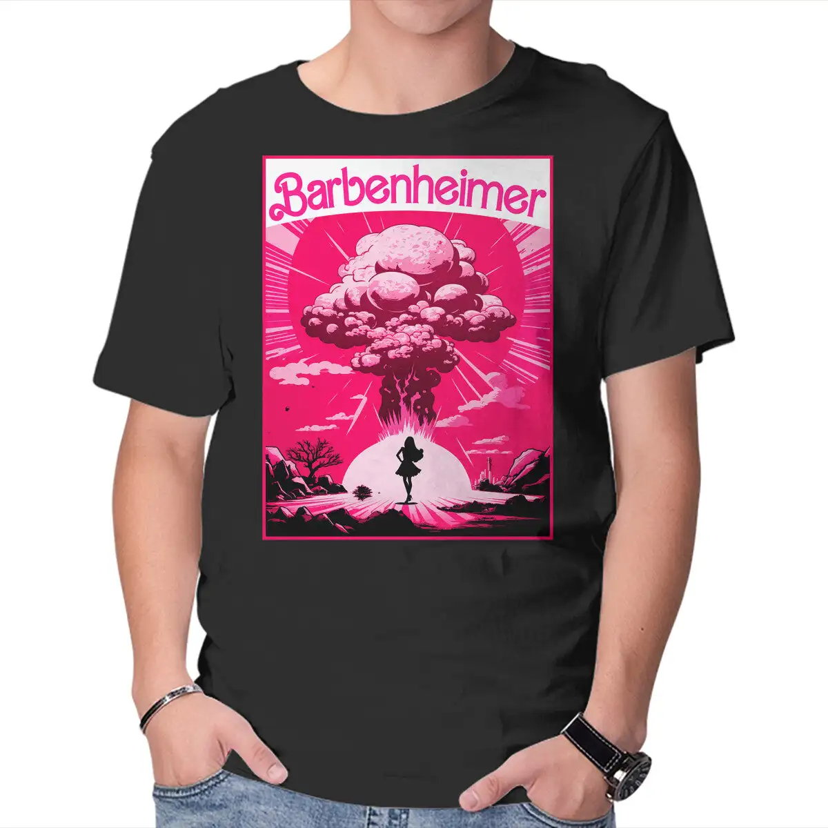 Barbenheimer Explosion Anime Graphic T-shirts for Men Clothing Women Short Sleeve Tees New Arrivals Unisex Summer