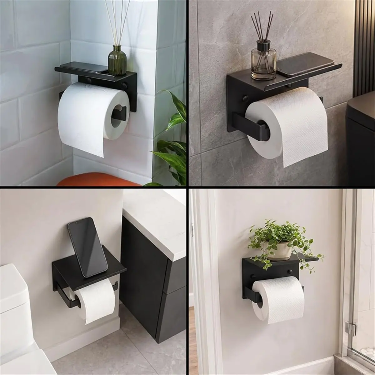 Adhesive or Screw-in, Rustproof Metal, Built-in Shelf, for Bathroom RV Kitchen Washroom, Bathroom Hardware Accessories