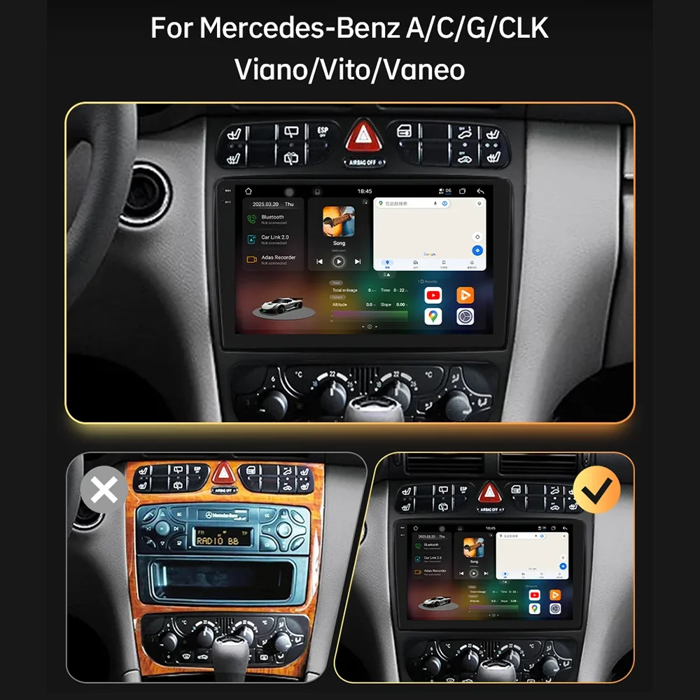 Eunavi Car Smart Radio System For Mercedes Benz CLK Class C W203 W209 S203 A209 A209 W168 CarPlay Android Auto