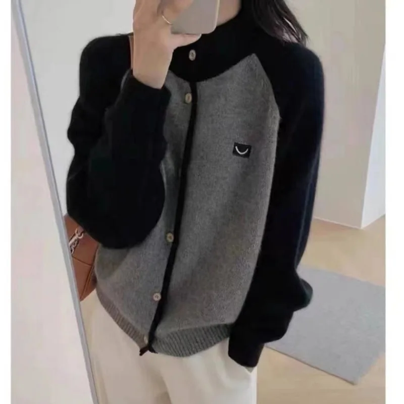 

Lu eep Camere Knitted Open Cardigan Soft Chunky Color Blo Stand Collar Sweater Outerwear for Women Autumn Winter New ...