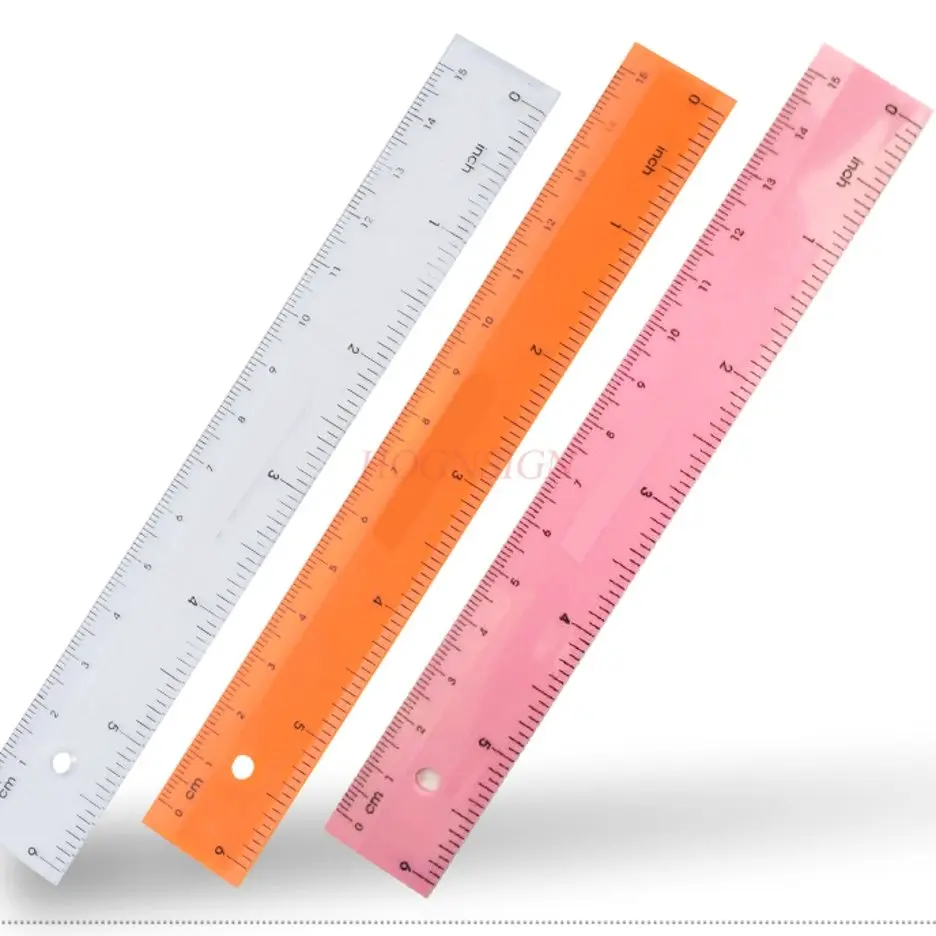 3pcs Primary and secondary school students' straightedge drawing inch foot dual scale ruler