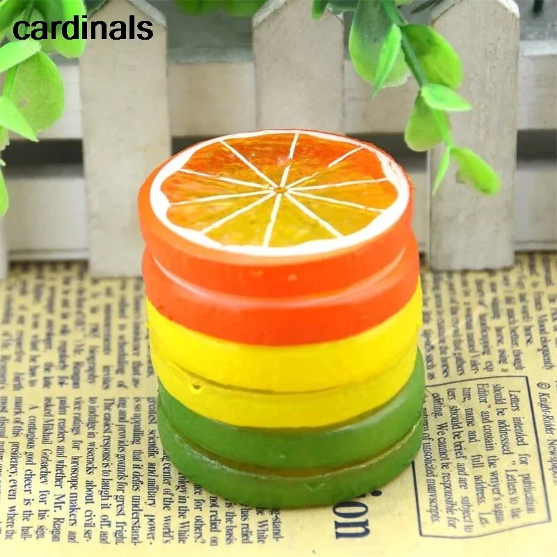 9PCS Mini  Artificial Simulation Lemon Slices 3 Colors Resin Fake Artificial Fruit Model Party Kitchen Wedding Decoration