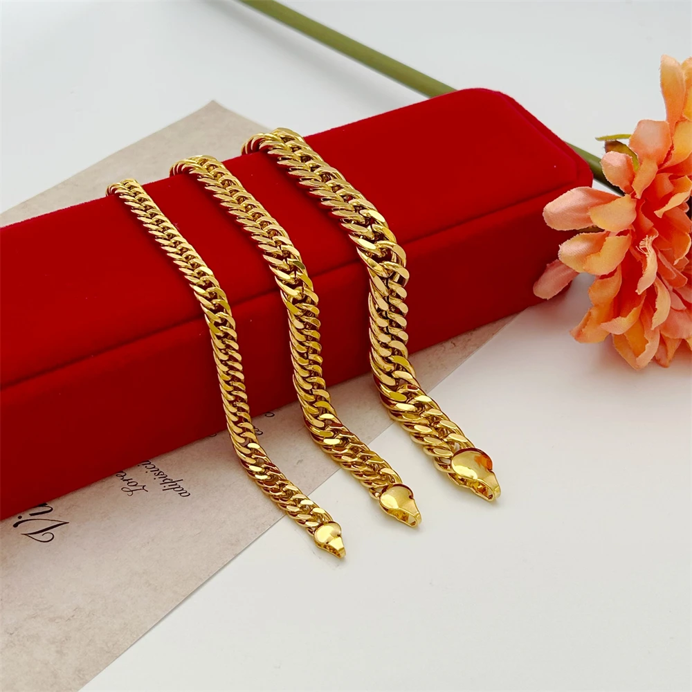 High Quality 6/8/10mm Link Chain Bracelets for Men Women Stainless Steel Hiphop Jewelry Accessories Wristband Pulsera Gifts