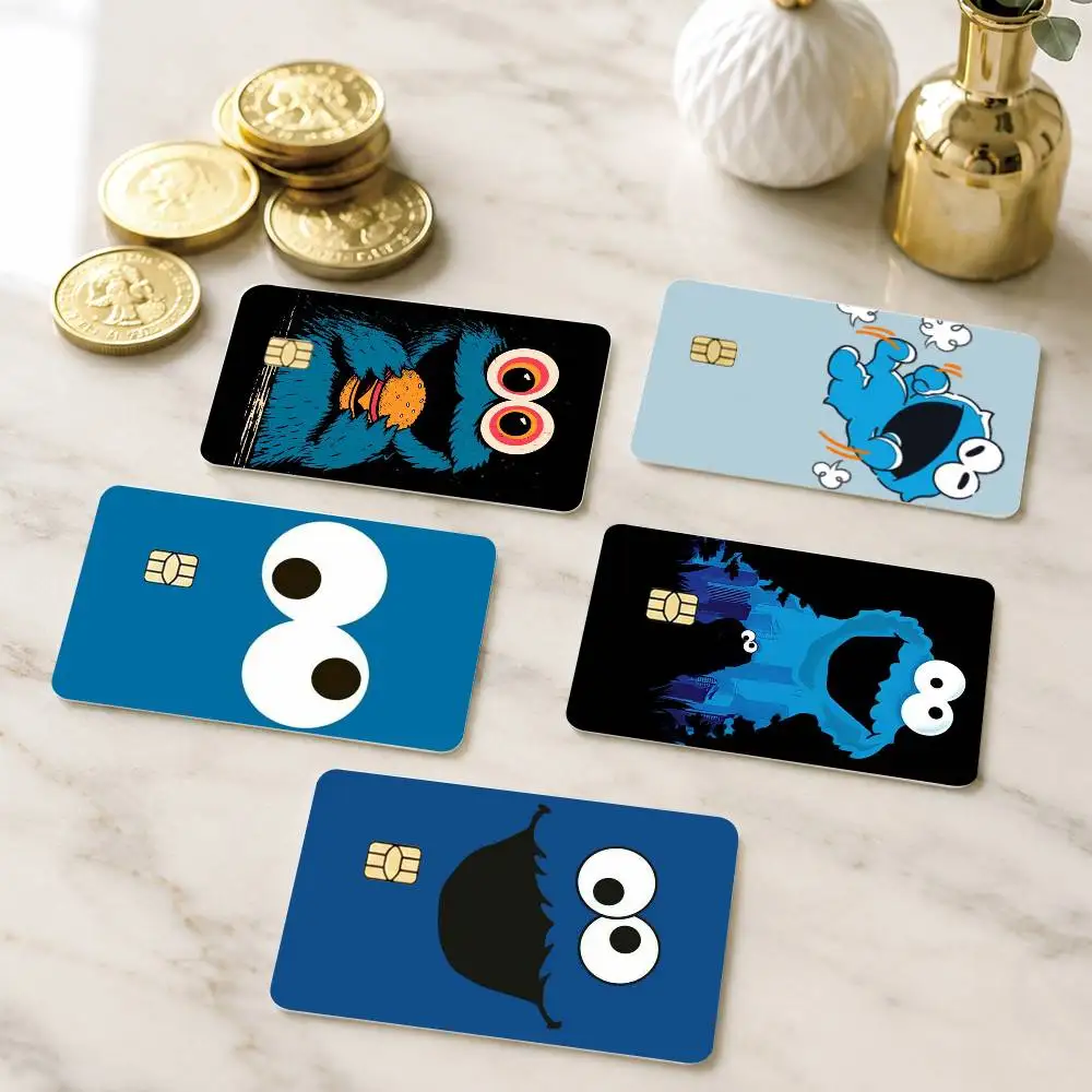 

C-Cute Cartoon C-Cookie Monster Credit Card HD Stickers Game Card Decal Small Chip Waterproof Sticker Gift