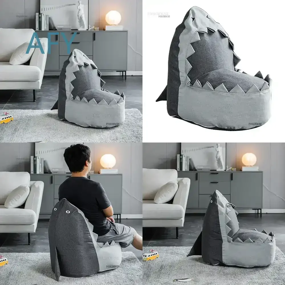 Creative Bean Bag Sofa for Living Room Bedroom Balcony Apartment Homestay Lazy Sofa Shark Shape Single Back Sofa for Home