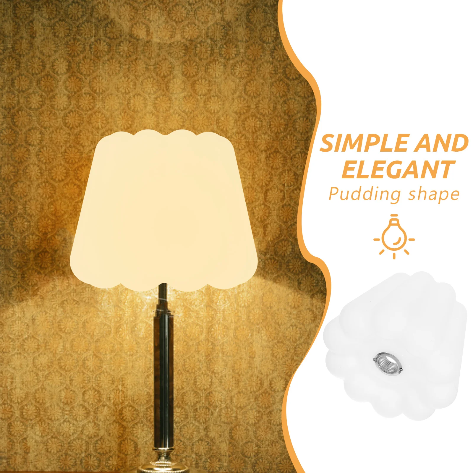 

White Acrylic Pudding Shape Lampshade G9 Metal Interface Replacement Ceiling Pendant Table Floor Lamp Shade Light Cover