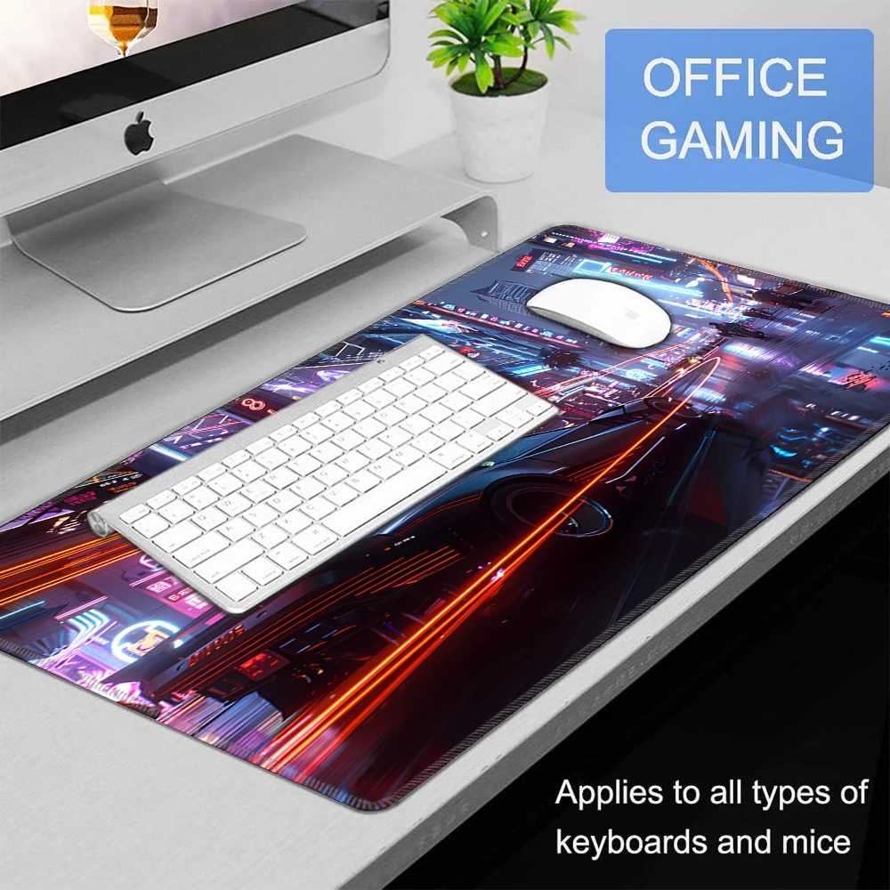 Cyber Punks Keyboard Pads Large Gaming Mouse Pad Anime Rubber Mat Cool Deskmat Desk Protector Mousepad Gamer Pc Accessories S44