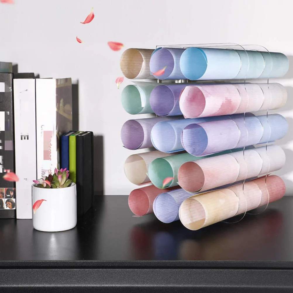 

25 Rolls Storage Rack Acrylic Holder For Craft Room Organizer Clear Vinyl Roll Stand Bulk Vinyl Wrap Rolls Storage Shelf