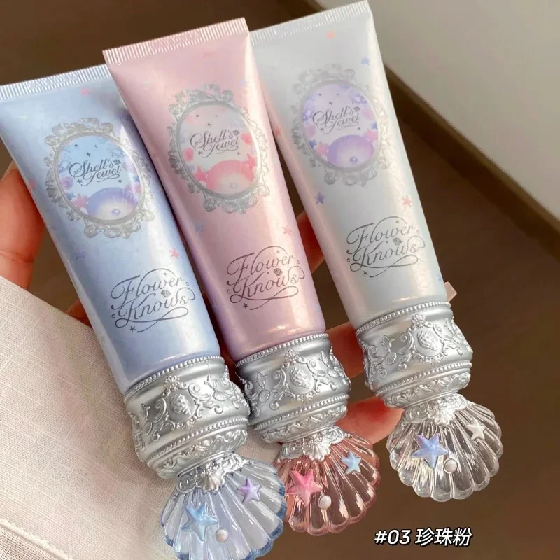 Flower Knows Shell Pearl Series Foundation Liquid Facial Brightening Primer แต่งหน้าเบาและติดทนนาน