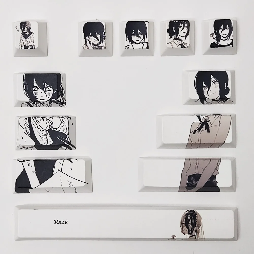 

Reze Keycaps Cherry Profile PBT Dye Sublimation Chainsaw Man Keycaps Creative Anime 12pcs Reze Mechanical Keycap