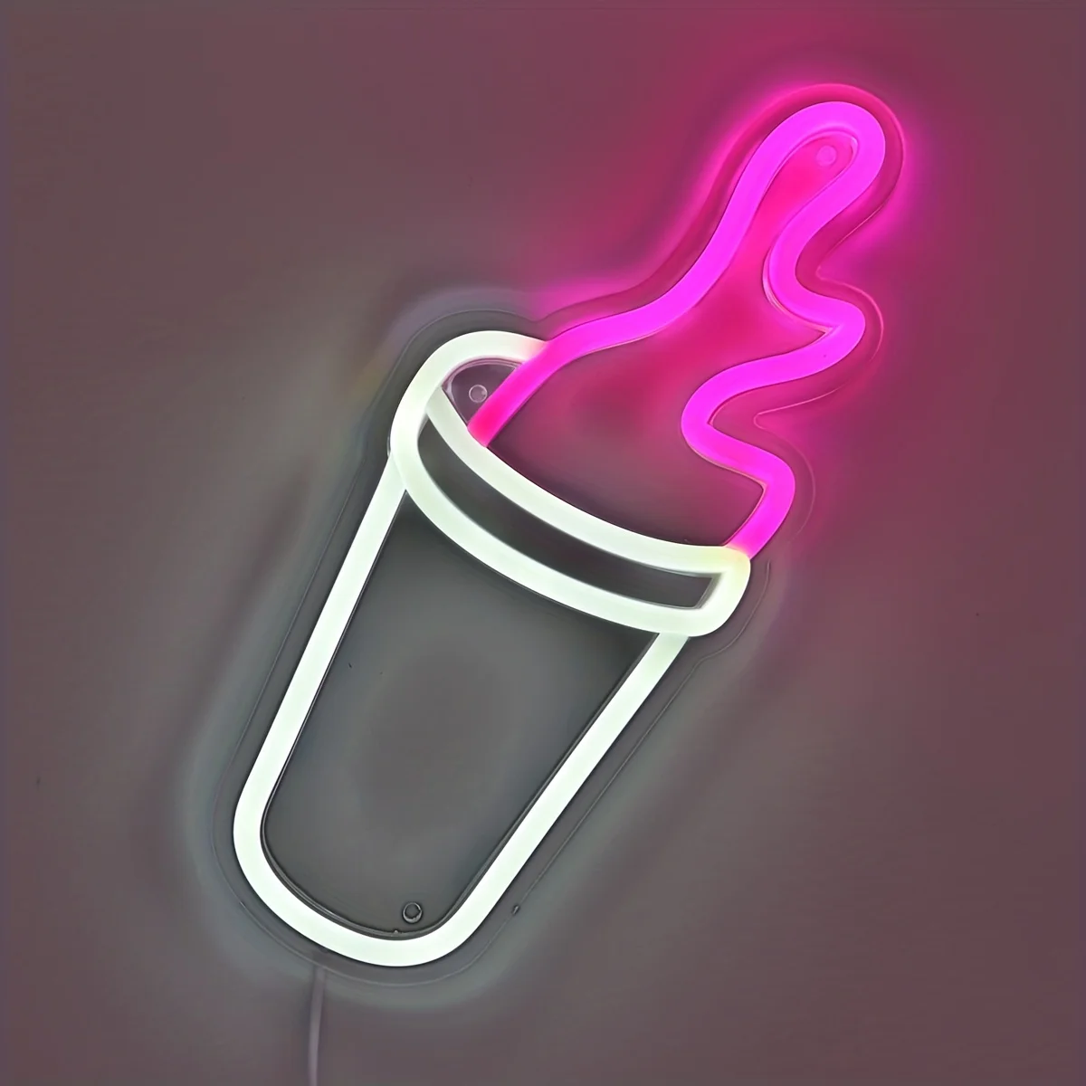 

LED Neon Ice Cream Drink Sign Purple Cocktails Cup Light For Bar Dessert Shop Bedroom Living Room Wall Decor Lamp