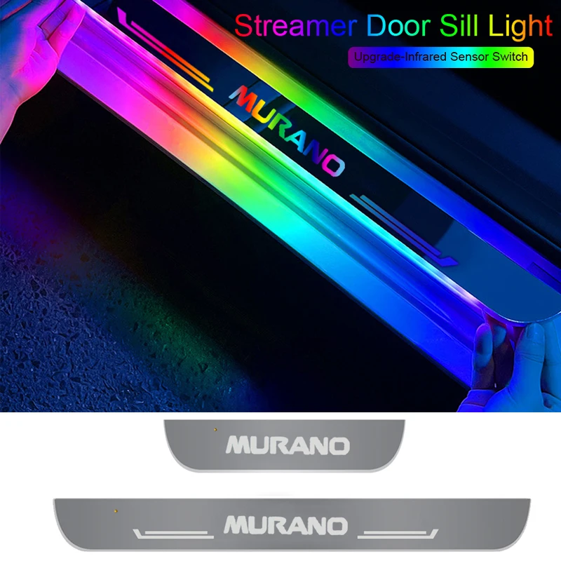 Illusory Color Light for Nissan Murano Door Sill Pathway Wiring-Free Sill Trim Styling Rechargeable Illuminated Decorative Strip