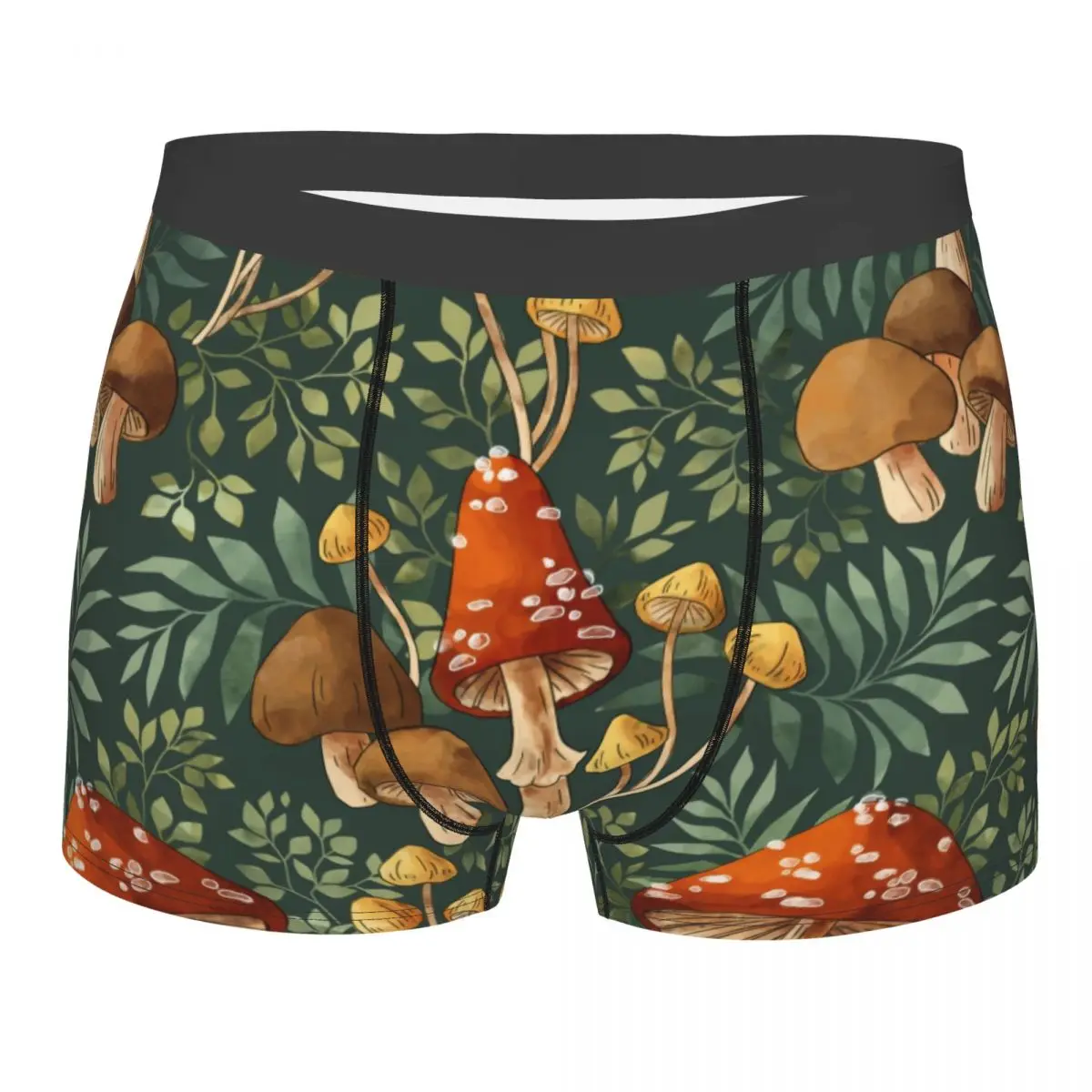 

Мужское модное нижнее белье с принтом психоделических лесных грибов, трусы-боксеры, мужские дышащие шорты, трусы