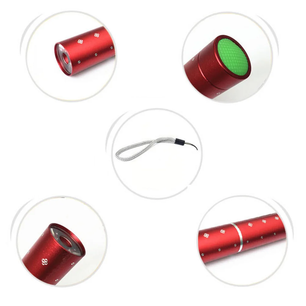 

Mini Led Flashlight Portable Aluminum Alloy Bright White Light For Outdoor Camping Hiking Climbing Emergency Red
