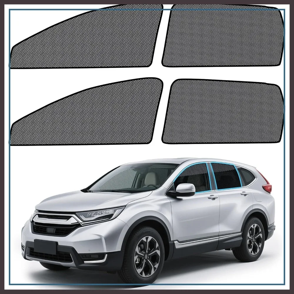 

Car Window Shades for Honda CR-V 2017-2022, 4 Pack Sun Shade Side Window, Breathable Mesh for Camping Napping UV Protection