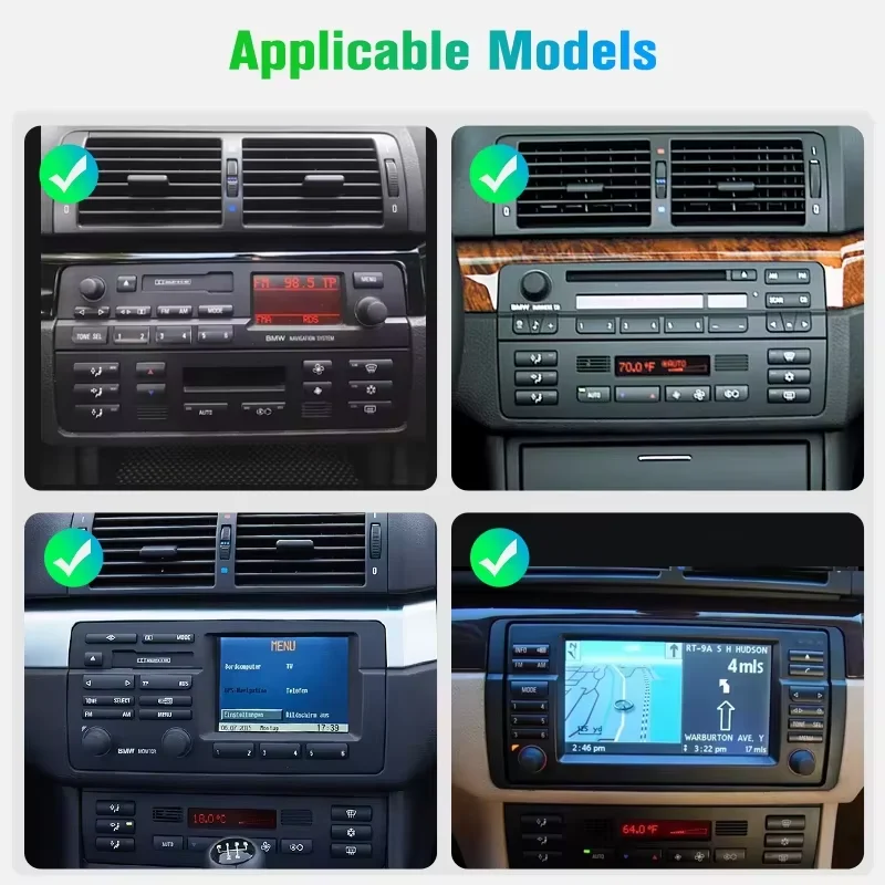 Radio de coche Junsun de 7 pulgadas con Android para BMW E46 M3 318 320 325 330 335, multimedia inalámbrico, CarPlay, Android Auto, estéreo, WiFi, GPS, Navi, SWC, 4G-LTE, Bluetooth, pantalla táctil multimedia, unidad principal. 2