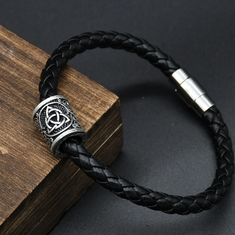 الفايكنج رونز خرز اساور ساحرة لتقوم بها بنفسك مجوهرات الفايكنج ، فيفيسير السلافية كولوفرات البوصلة الثلاثي الثالوث الخرز رجالي بانج #5