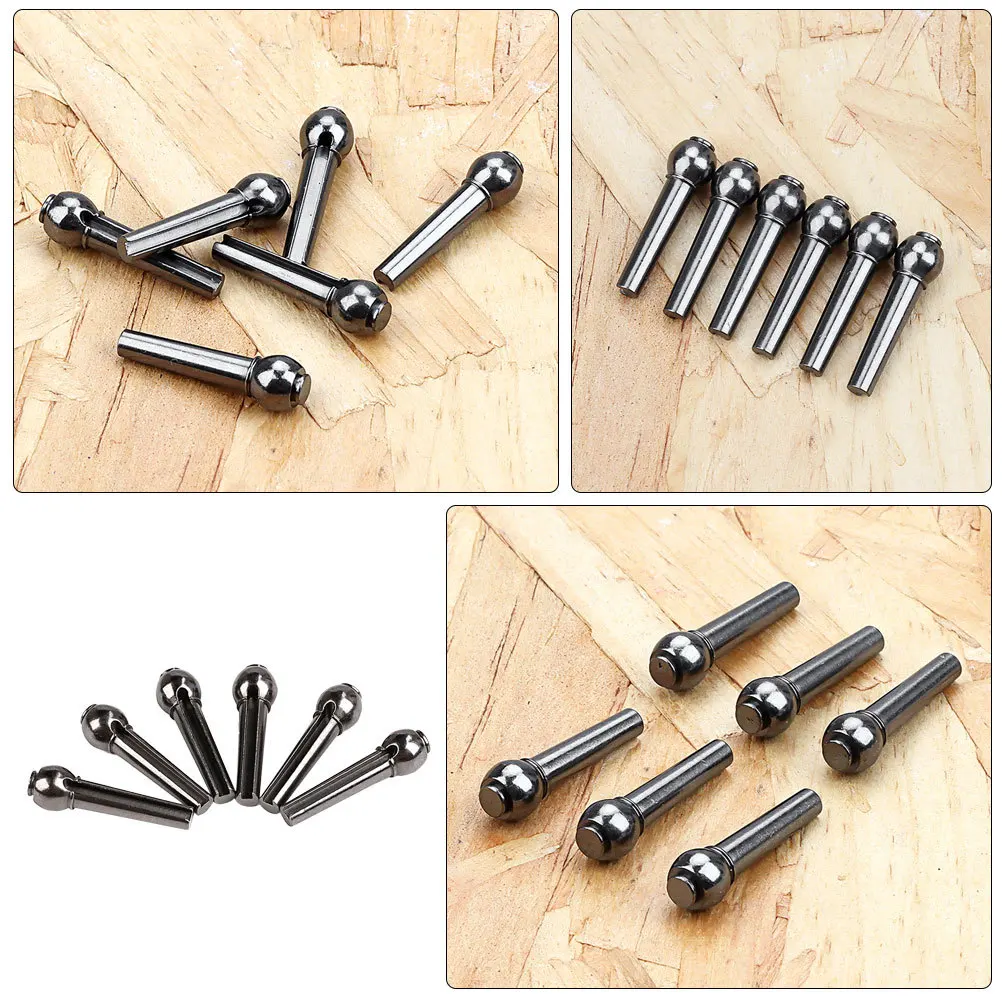 

6 Pcs Guitar String Nails Parts Replacement Tuning Pegs Acoustic Bridge Metal Pin For