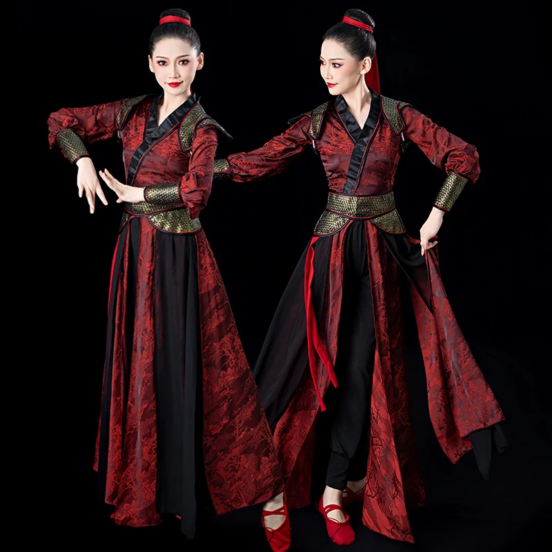 

Chinese Style Dance Costume, Martial Arts Hanfu, Female Ancient Costume, Heroic Figure Performance Outfit