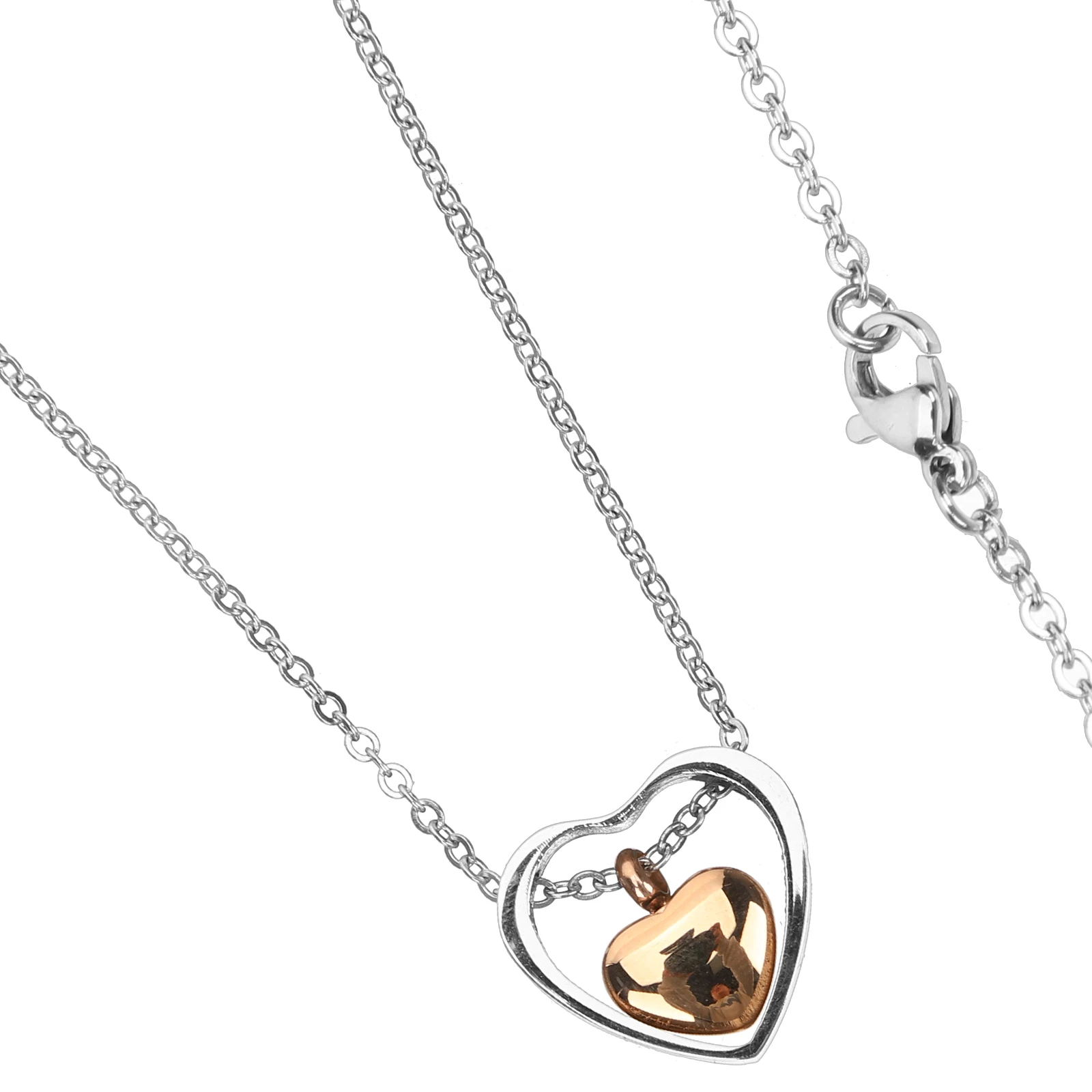 Heart Necklace for Ashes Cremation Titanium Steel Ladies Keepsake Heart Shaped Pendant Memorial Storage Box Pet Urn Jewelry
