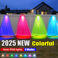 Super Bright Solar Lights RGB and Warm White Solar LED Step Lights Outdoor Fence Wall Lights IP65 Waterproof Decor Solar Lamps