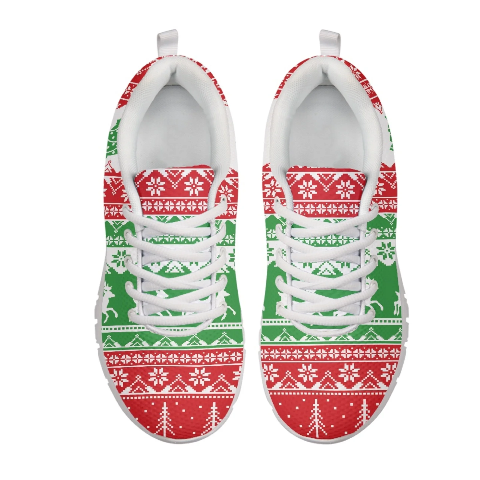 Coloranimal Snowflake and Deer Comfortable Walking Sneakers Mens Lace Up Athletic Trainers Sports Trainers for Women Womens