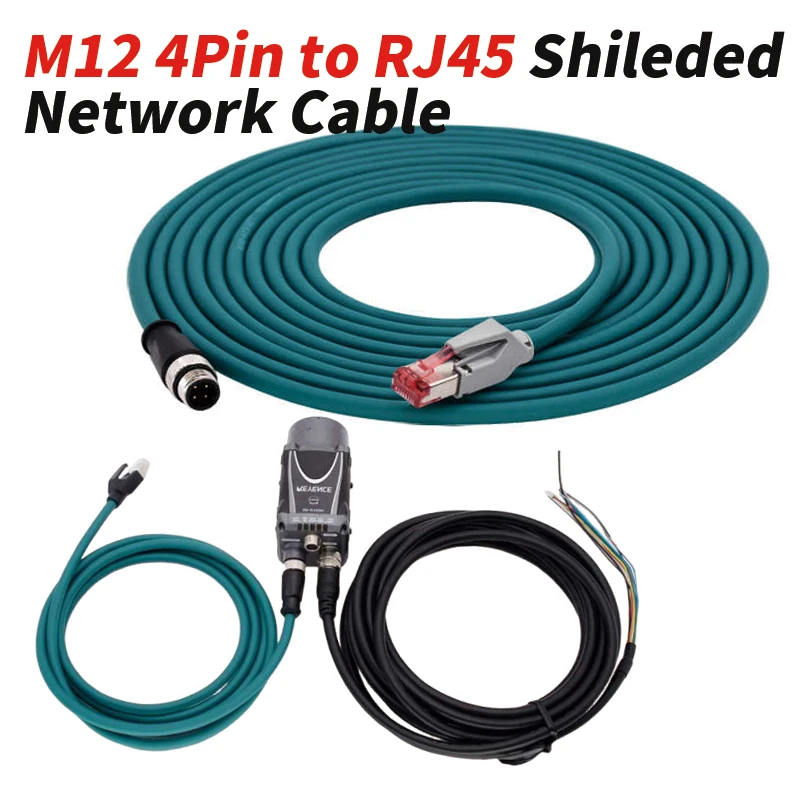 

Кабель сетевой M12 4-контактный - RJ45, экранированный, совместимый с коммуникационными линиями KEYENCE SR-1000/2000, Ethernet-кабель OP-87230 87231 87232