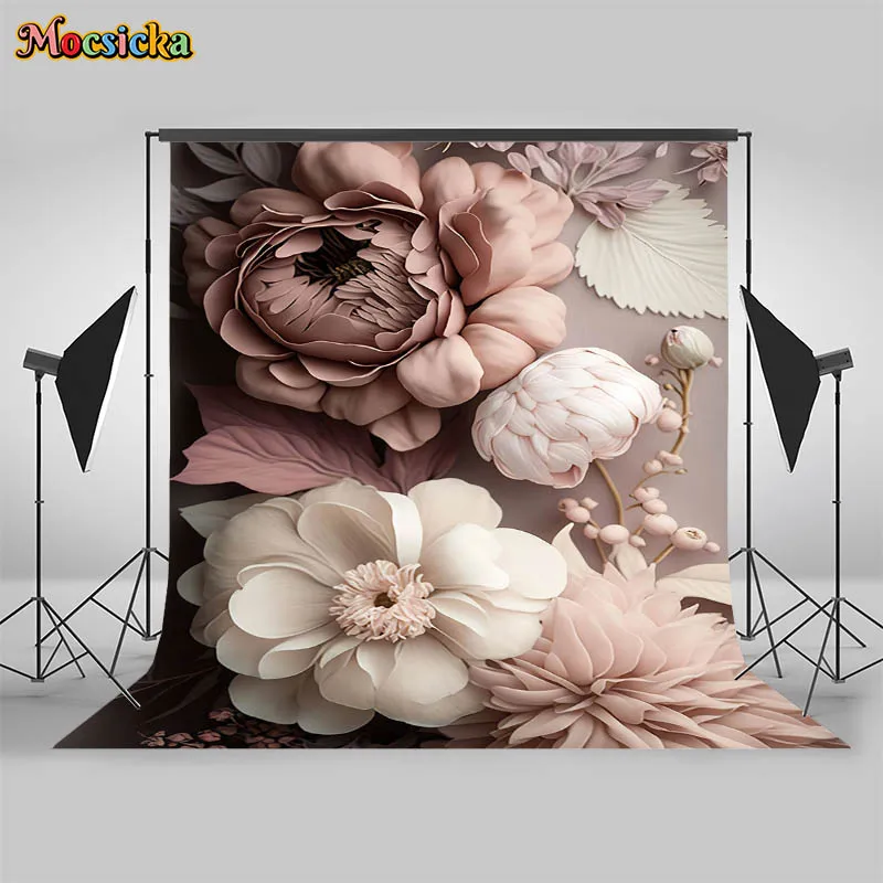 

Mocsicka Floral Newborn Photography Backdrops Hand Drawn oil painting Artistic Background Photoshoots Girl Photo Prop Banner