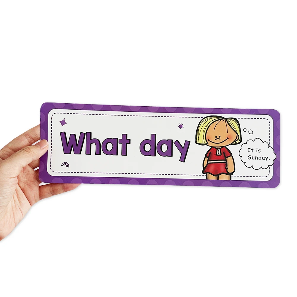 Montessori 16P Question Words Learning Flashcards Bulletin Board Headliners Classroom Wall Decoration Kids Vocabulary Building