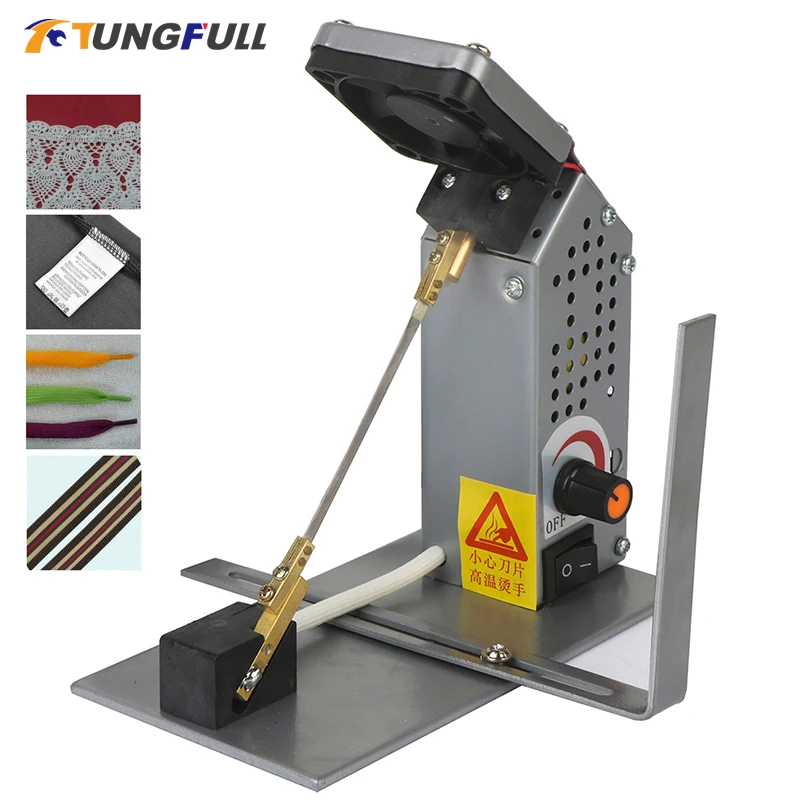 Small Hot Cutting Machine 220V Manual Ribbon Lace Cutting Machine Trademark Hot Rope Electromechanical Thermal Cutter