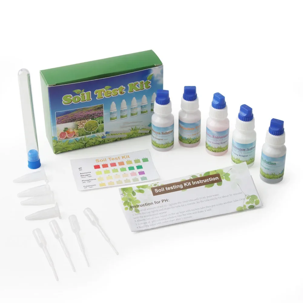 10ml Soil Test Kit PH Nitrogen Phosphorus Potassium Measuring Tool Soil Test Liquid Solution For Agriculture Gardening