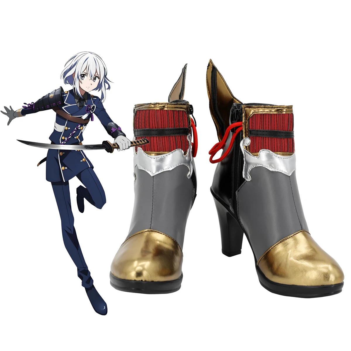 

Touken Ranbu Honebami Toushirou Обувь для косплея Самурайские аниме-сапоги на заказ