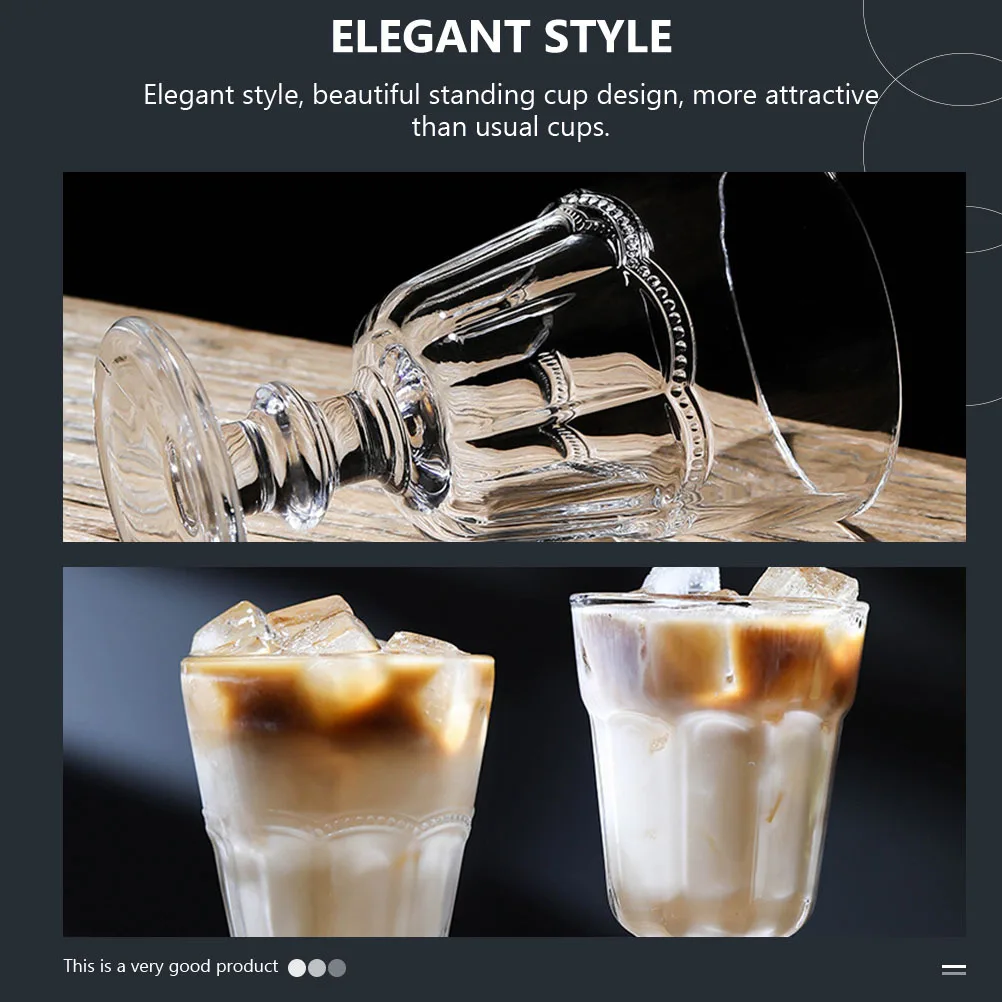 

2Pcs Glass Goblets Premium Crystal Glass Stable Base for Red Coffee Dessert Holders Holders