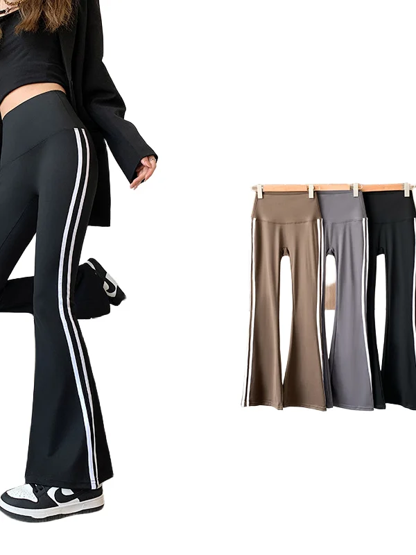 ハイウエストベルボトパンツタイトフィットヨガ女性のボティングパンツアウターウェア夏痩身スポーツカジュアルパンツ