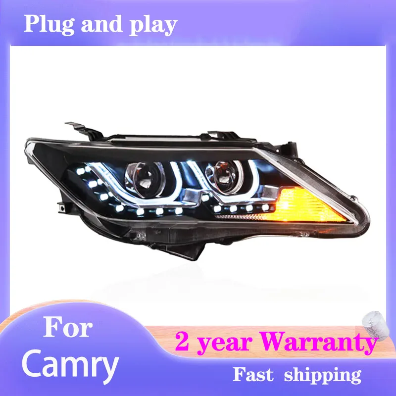 

Стайлинг автомобиля для Toyota Camry, фара 2012-2014, фара Camry, DRL, указатель поворота, ближний свет, линза проектора