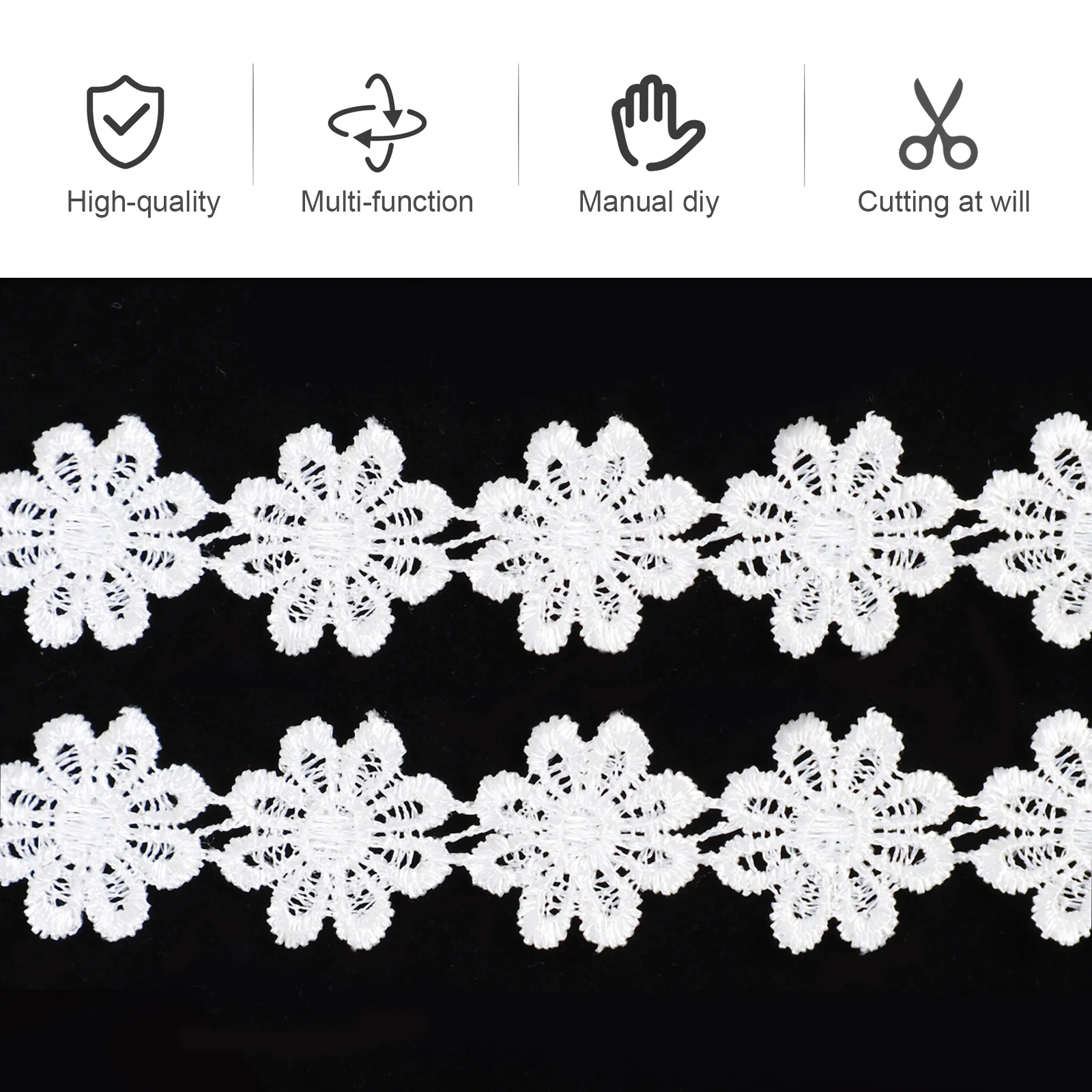 

3pcs Embroidery Flower Lace Trims Hollow Macrame Strips For Clothes Decorative Garment Trim Diy Accessories Clothing Flower
