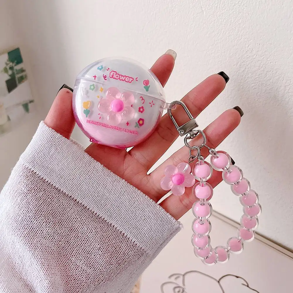 3D Flower Gradient Color Earphone Case For Lenovo HT38 Colorful Floral Girls Cover LivePods HT38 TWS Wireless Box With Keychain