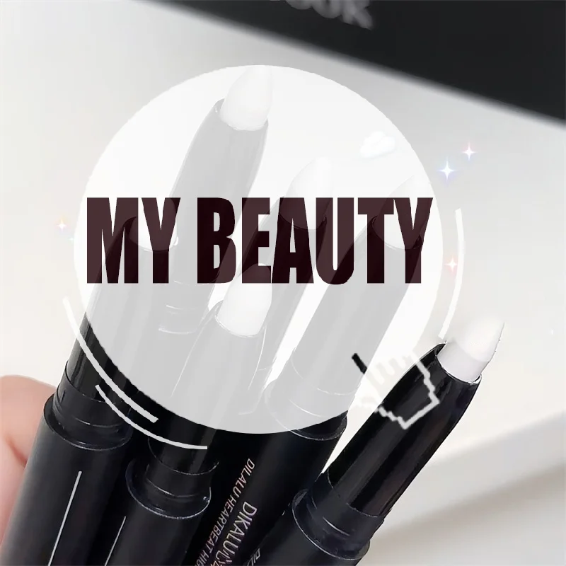 DIKALU-lápiz para sombra de ojos con perlas brillantes, delineador de ojos blanco mate con purpurina, resistente al agua, brillo largo, ojos tumbados, maquillaje en barra de gusano de seda