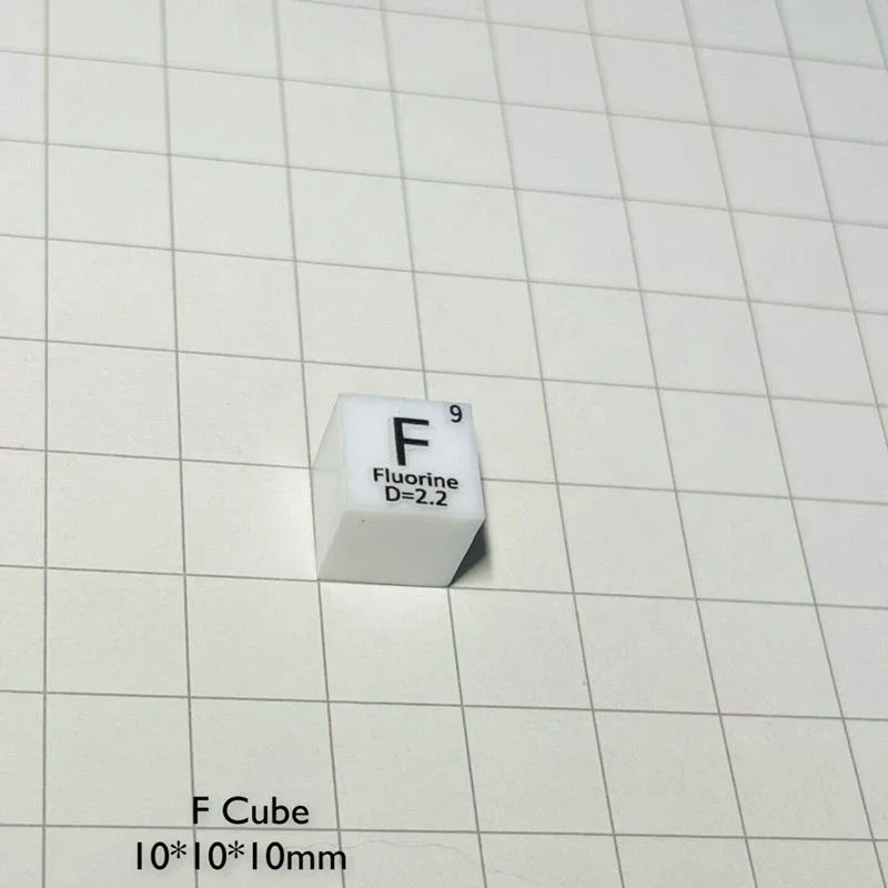 Florine Cube F 75.98% Light 10mm Density Cube 99.9% Pure for Element Collection