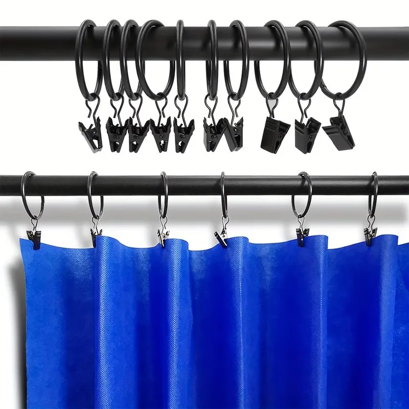69 pcs Sturdy Metal Ring 25mm Curtain Clip Rings, great for Bedroom Window Curtains, Rust Resistant Finish view 3