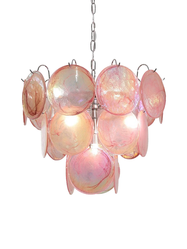 Red Cloud Glass Chandeliers LED Vintage Lighting Fixture Italy Designer Hanging Lamp for Ceiling Dining Room Decor Lustre Foyer