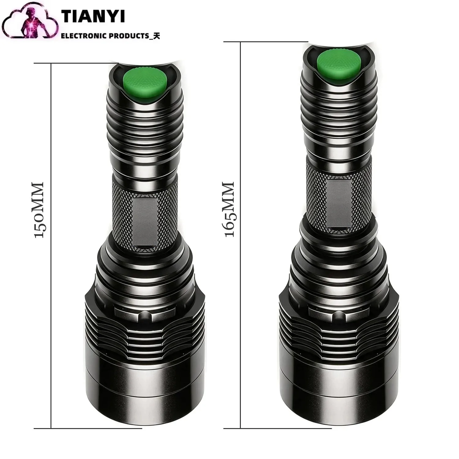 Adjustable Focus Ultra-Bright Tactical Flashlight with 18650 Rechargeable LED Light Red Green White for Outdoor Use