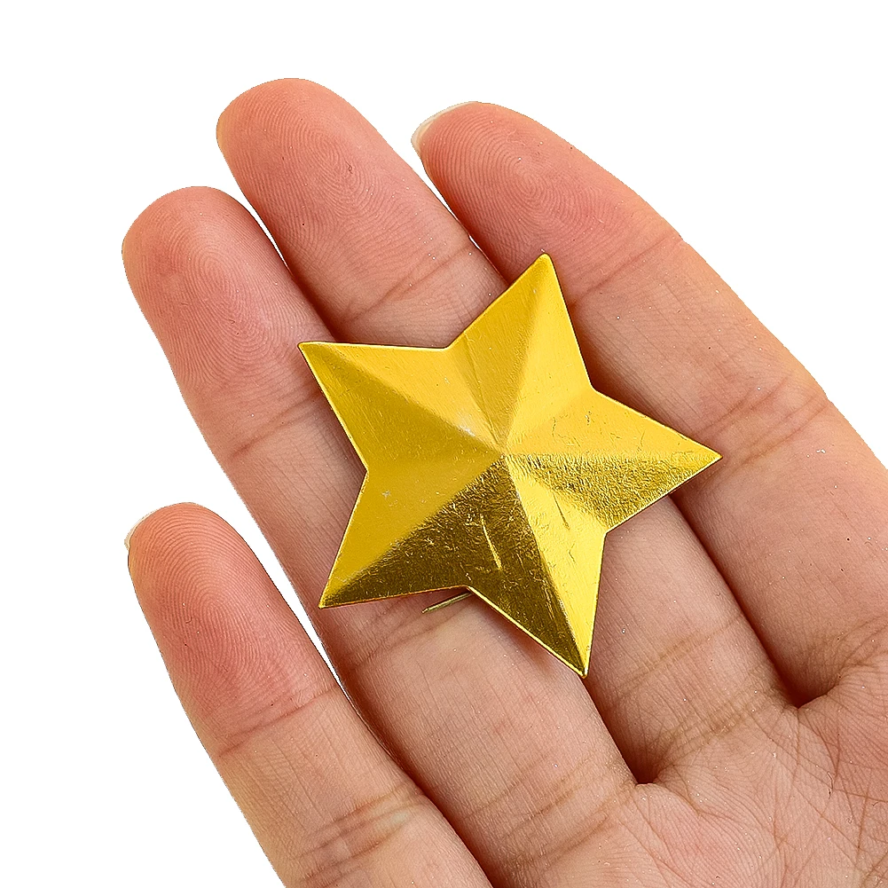 5PCS Simple Gold Five-pointed Star Aluminum Brooch Custom Pin Party Dress Decoration Sewing Accessories Badge Craft Gift