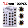 100 piezas plateadas de 12 mm