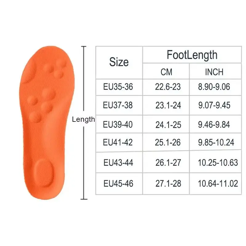 4D comfortable polyurethane sports insole with memory foam sole inserted into insole for sports and exercise insole