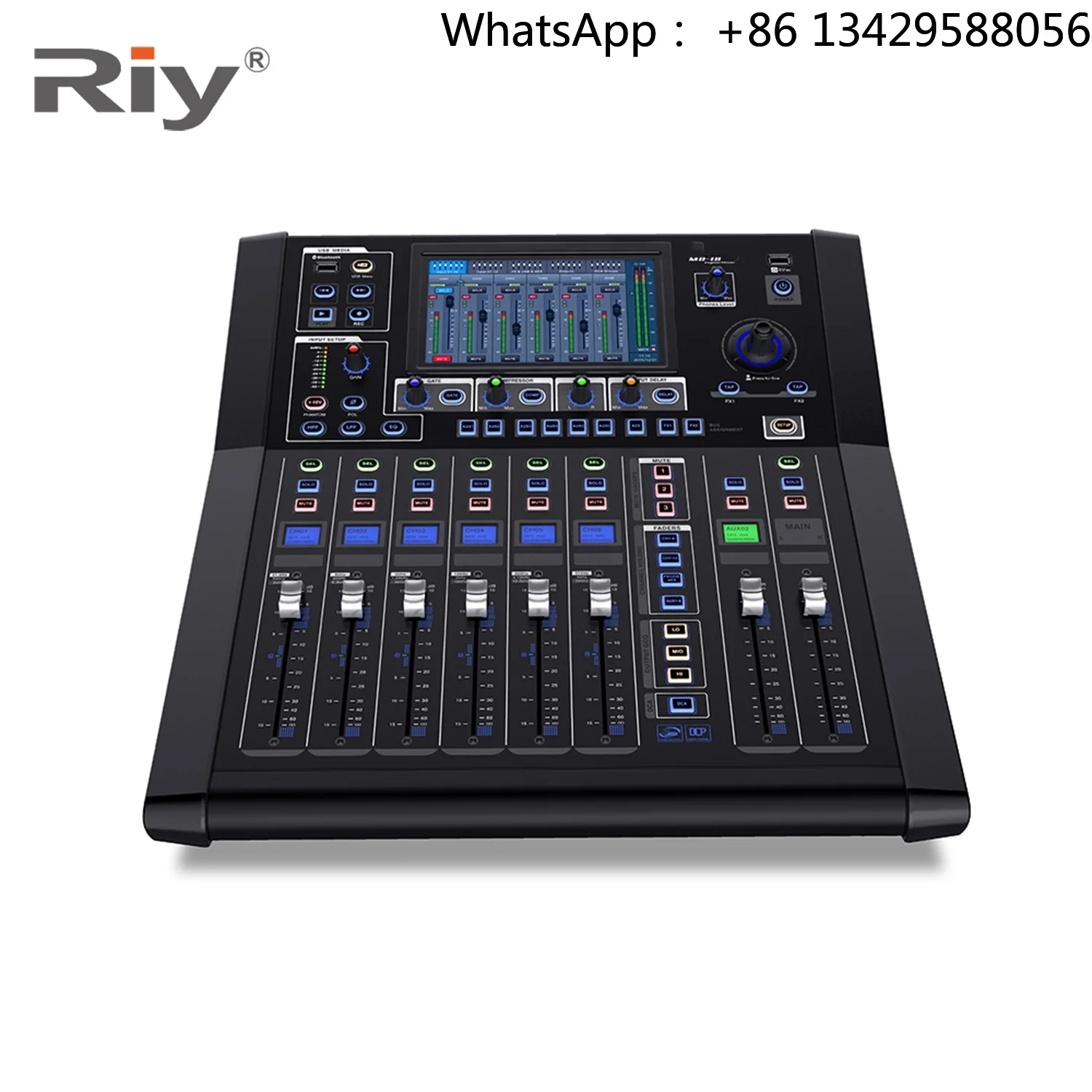 MD18 Professional DJ Controller Digital 18-Channel Mixer with Metal Frame for DJ Stage Lighting and Audio/Video Systems