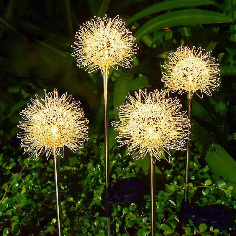 

Courtyard light, lawn light, solar powered aluminum wire ball LED dandelion shaped light, outdoor luminous dandelion plug-in lig