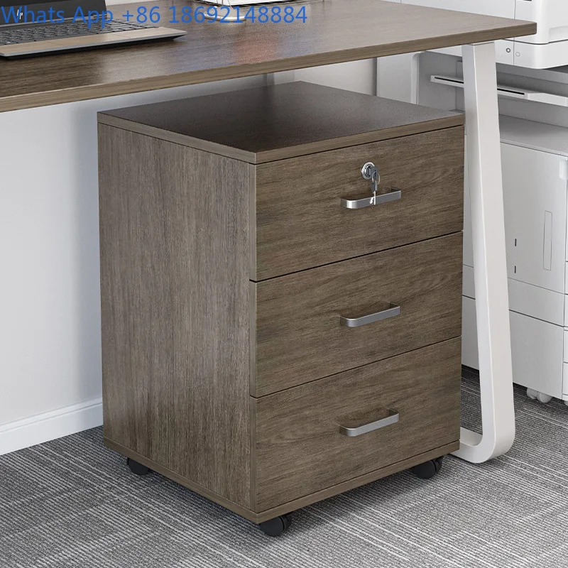 

Movable with Lock, Small Cabinet for Office, Under Desk with Wheels, Multi-layer Storage Cabinet, Side Cabinet